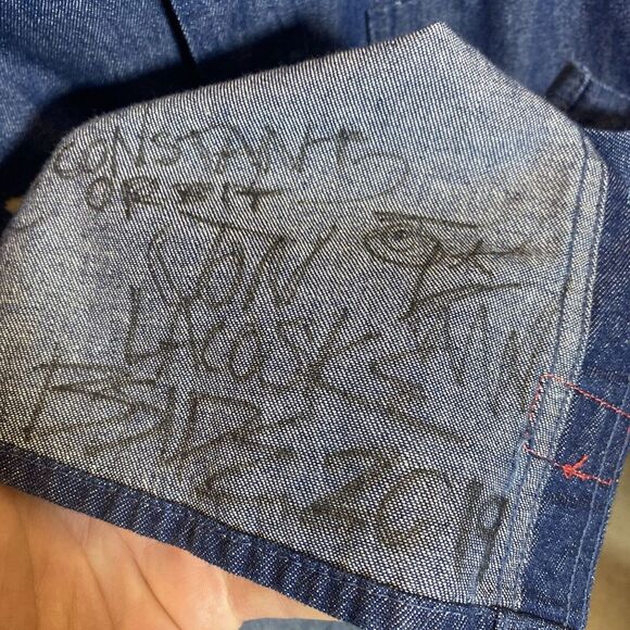 Dickies Denim BSIDE Collab SIGNED Astronaut Graphic Long Sleeved Shirt Men's S - Picture 6 of 9